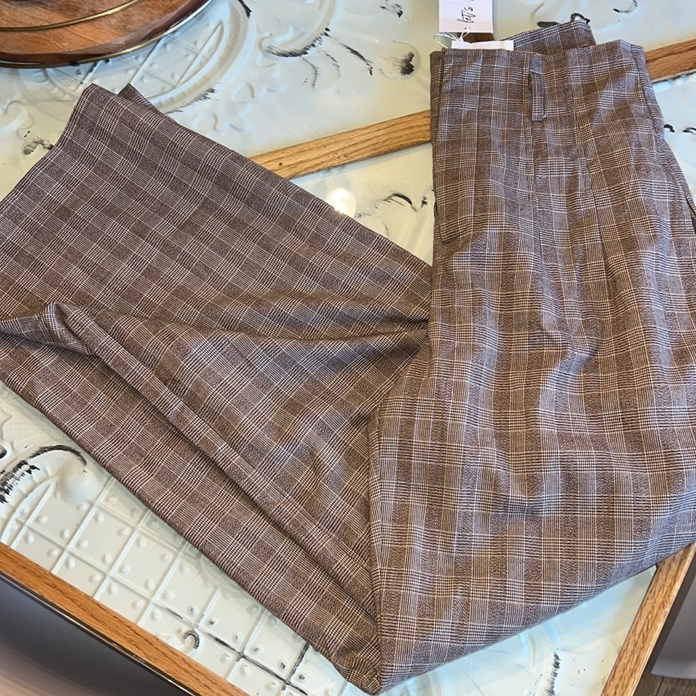 12th Tribe Halley Brown Plaid Trousers